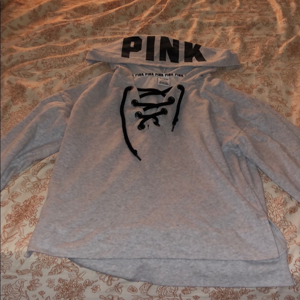 PINK tie hoodie